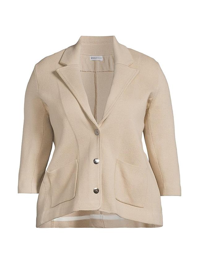 Womens Cotton-Blend Knit Single-Breasted Blazer Product Image