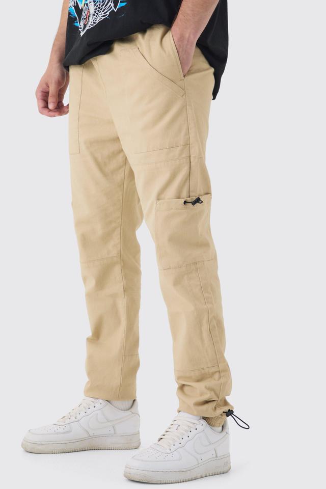 Tall Toggle Detail Slim Fit Cargo Sweatpants | boohooMAN USA Product Image