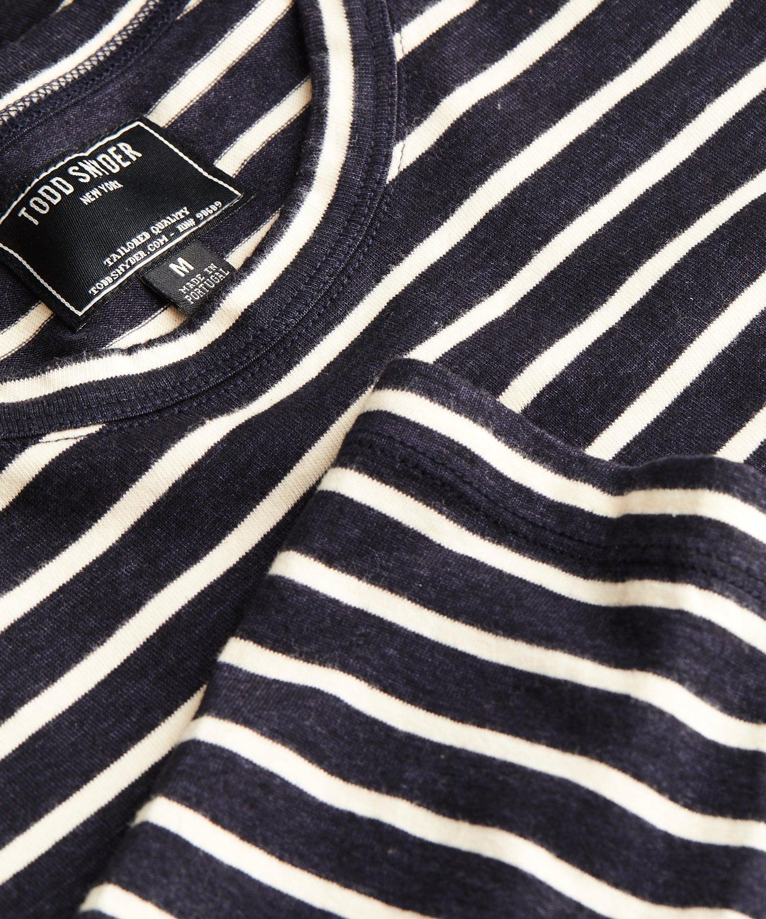 Issued By: Japanese Nautical Striped Tee in Original Navy Product Image