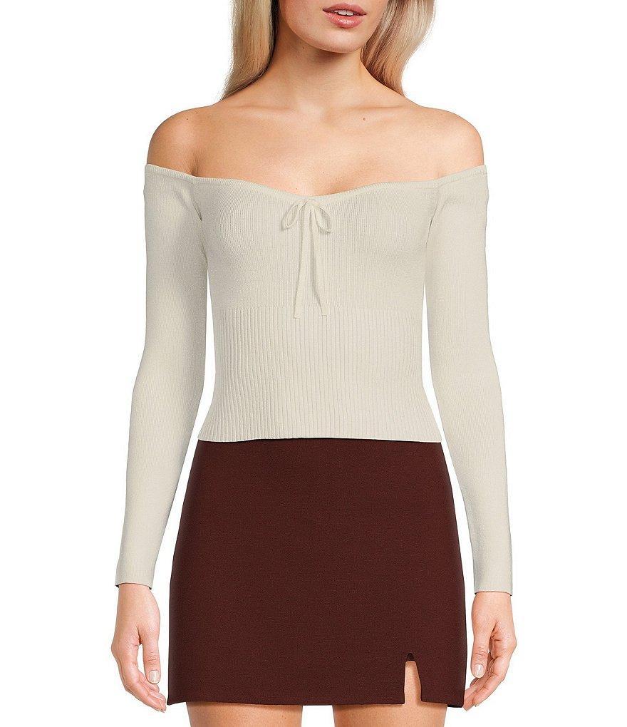 GB Off-The-Shoulder Long Sleeve Sweater Product Image