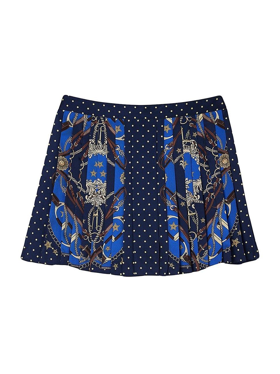 Womens Patterned Silk Skort Product Image