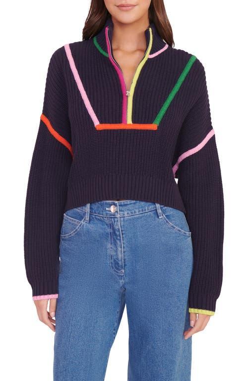 STAUD Hampton Half Zip Crop Sweater Product Image