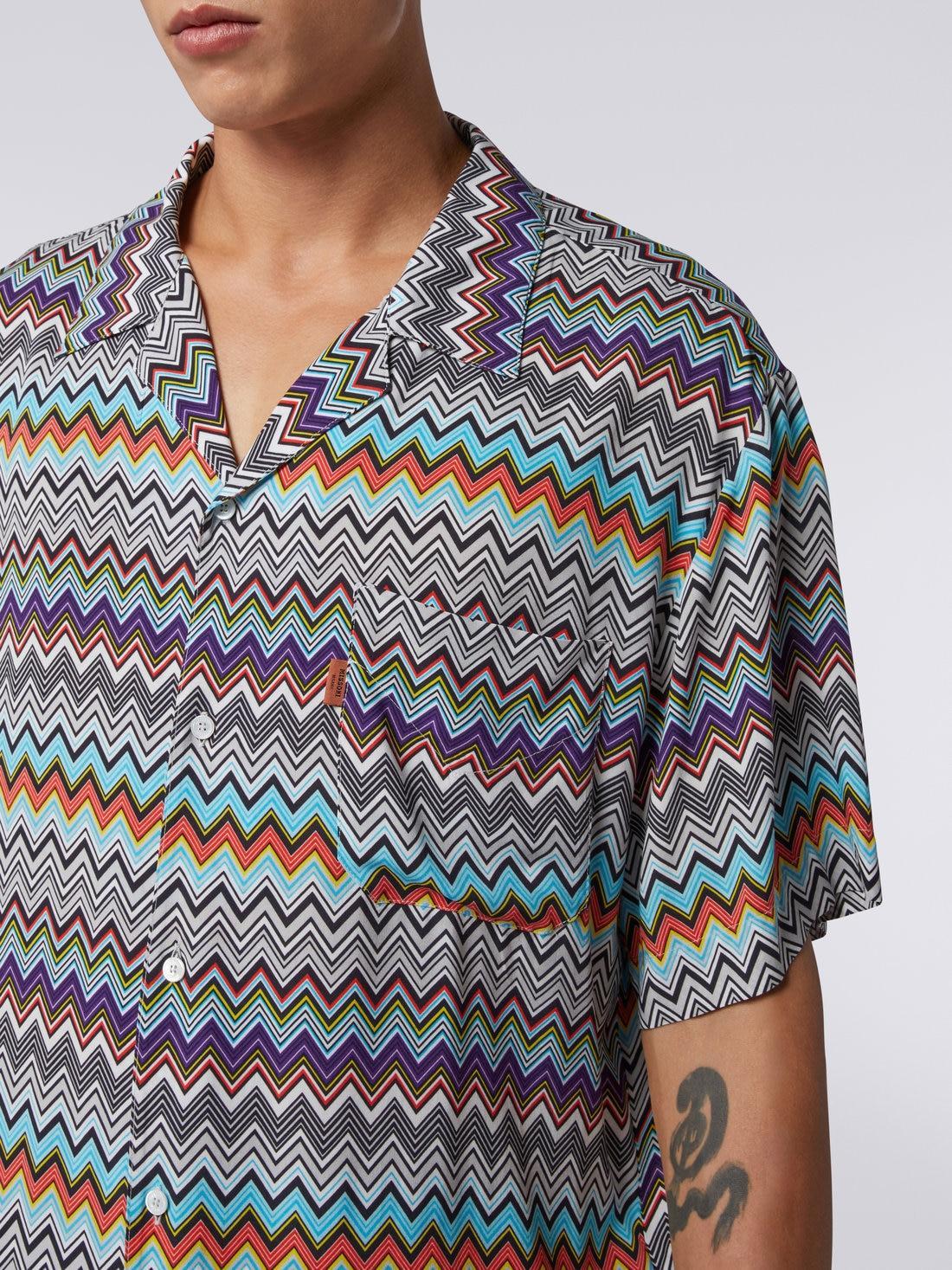 Short-sleeved viscose bowling shirt Multicoloured | Missoni Product Image