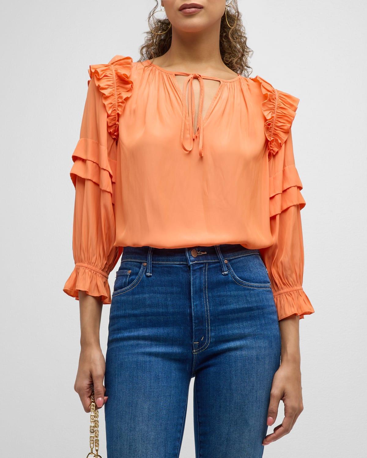 Ramy Brook Samira Ruffle Blouse Product Image