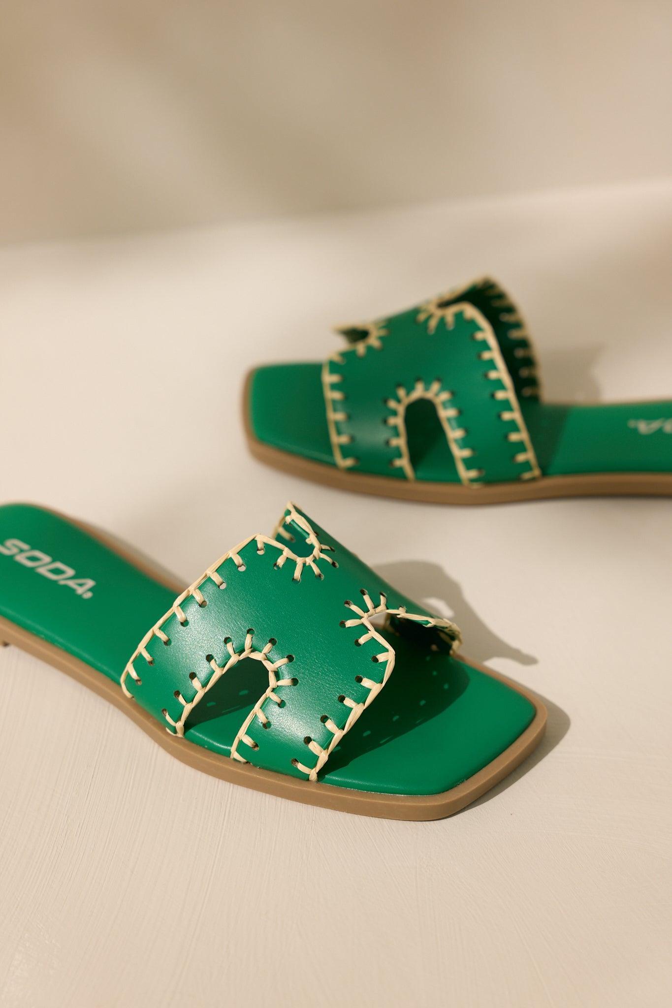 Surfside Strolls Kelly Green Sandals Product Image