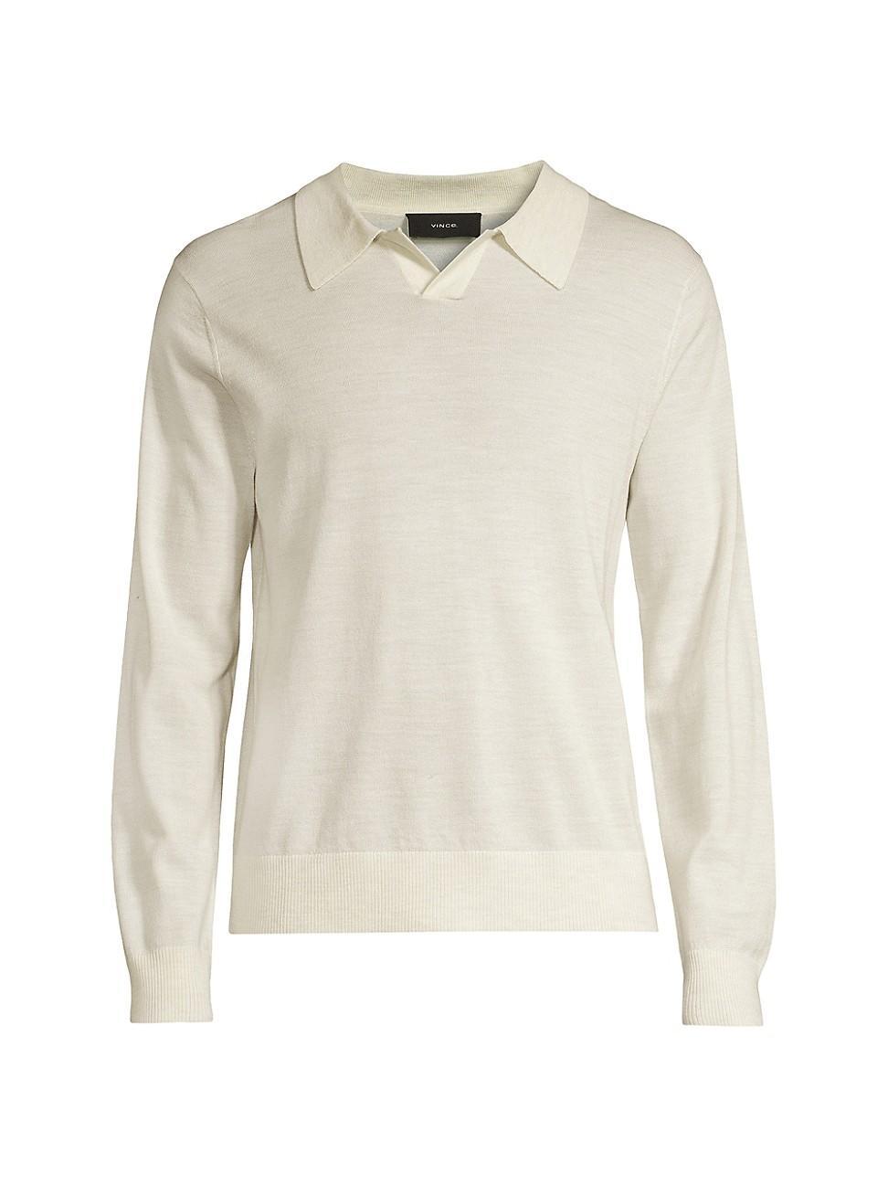 Vince Johnny Collar Long Sleeve Wool Polo Product Image