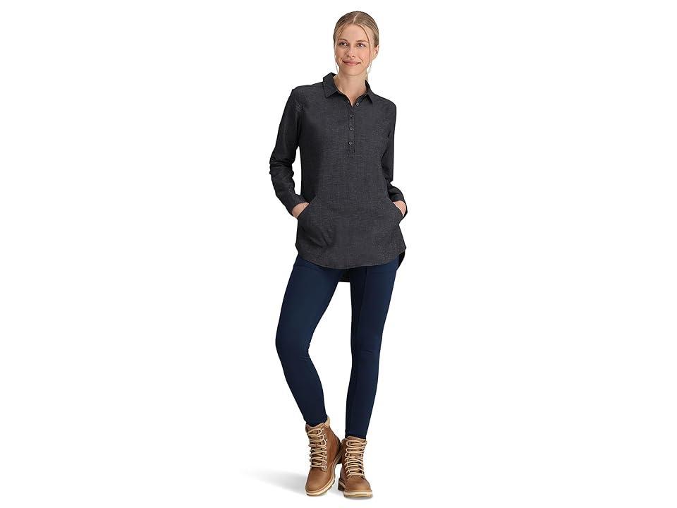 Royal Robbins Hemp Chambray Long Sleeve (Asphalt) Women's Clothing Product Image