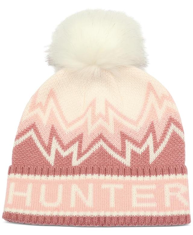 Hunter Womens Fair Isle Faux-Fur Pom-Pom Beanie Product Image