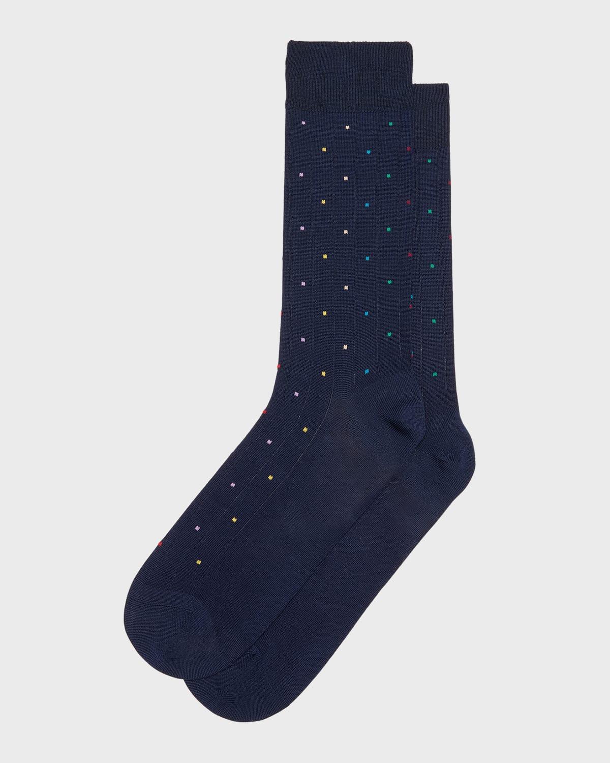 Mens Signature Dot Print Crew Socks Product Image