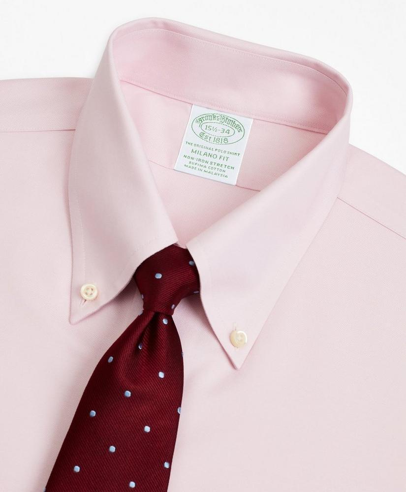 Stretch Milano Slim-Fit Dress Shirt, Non-Iron Twill Button-Down Collar Product Image