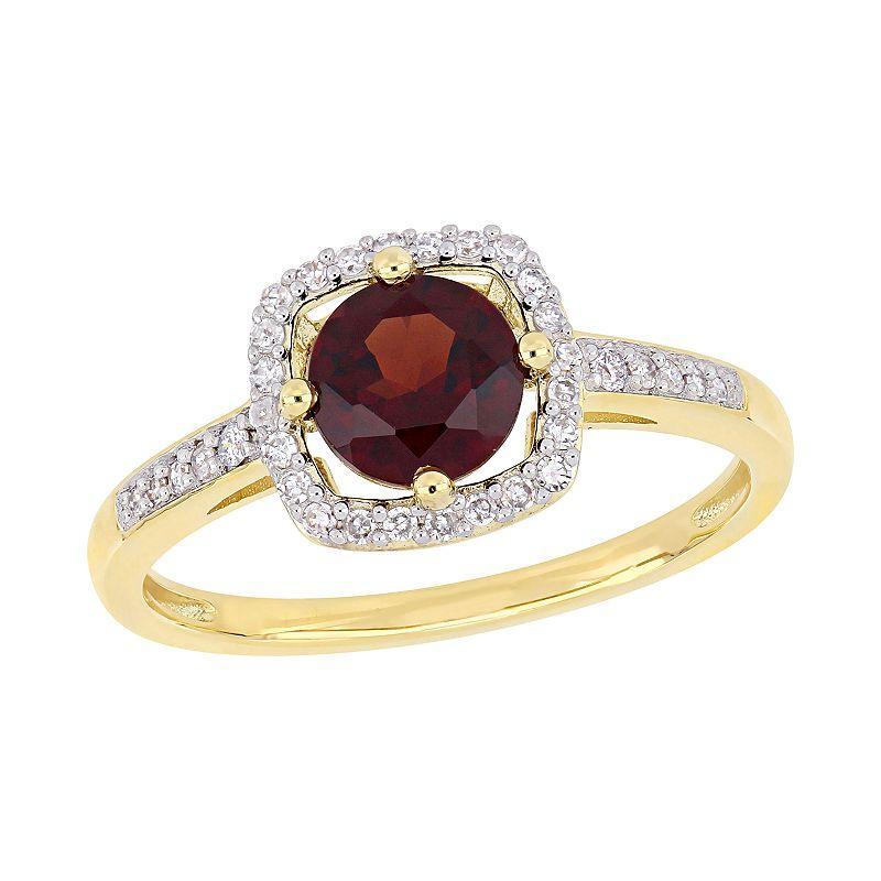 Stella Grace 10K Gold Gemstone & Diamond Accent Ring, Womens Red Product Image