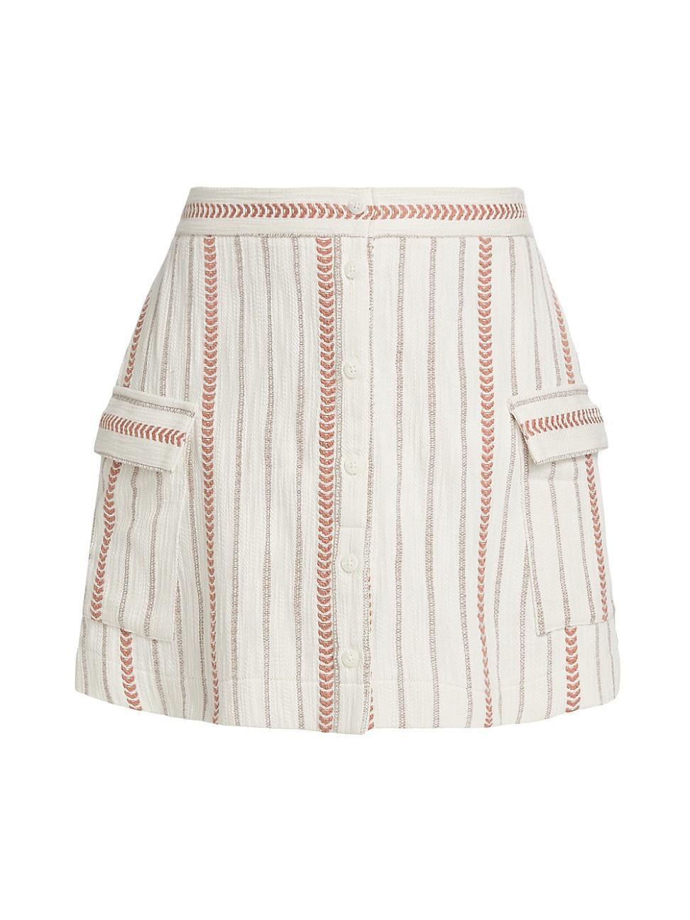 Womens Chevron-Striped Cargo Miniskirt Product Image