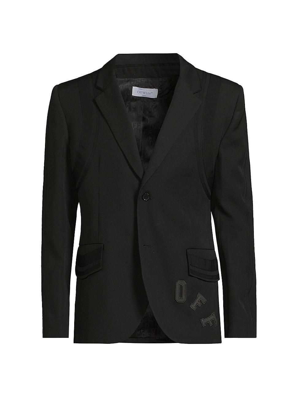 Mens Logo Wool Two-Button Suit Jacket Product Image