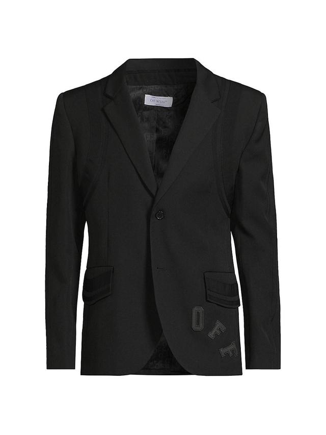 Mens Logo Wool Two-Button Suit Jacket Product Image