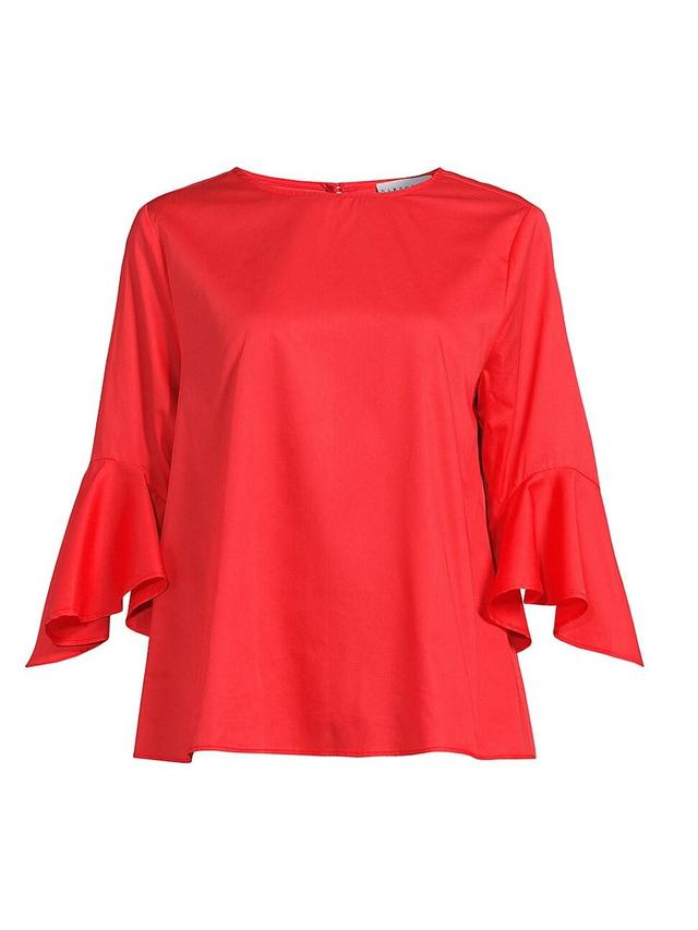 Womens Malena Cotton Long-Sleeve Blouse Product Image