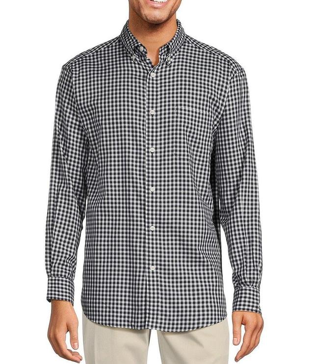 Roundtree & Yorke Long Sleeve Small Checked Twill Sport Shirt Product Image