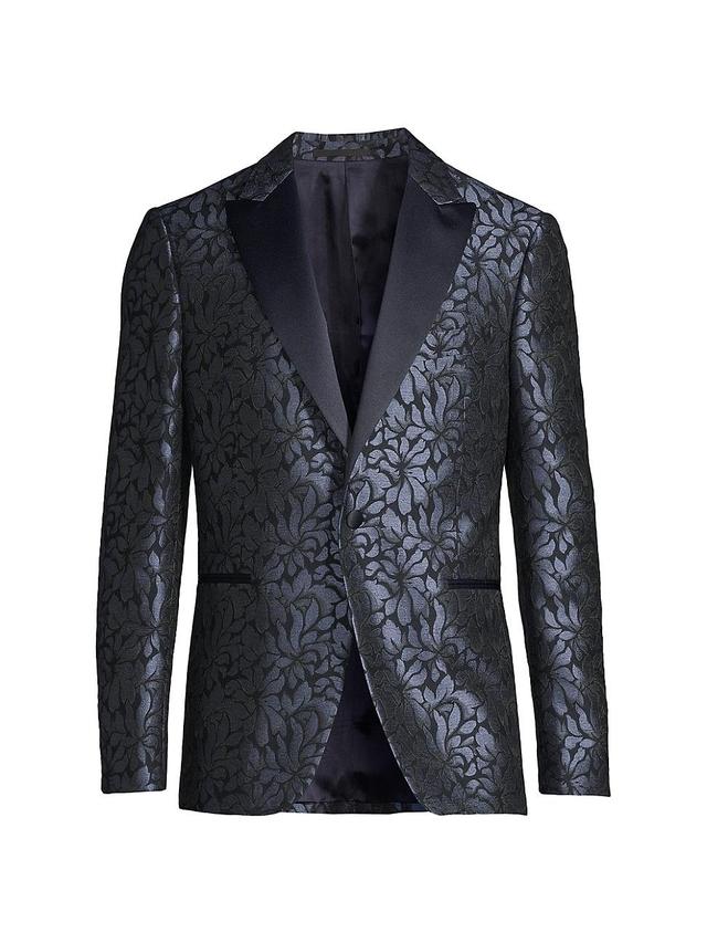 Mens Cerimonia Floral Silk-Wool Brocade One-Button Dinner Jacket Product Image