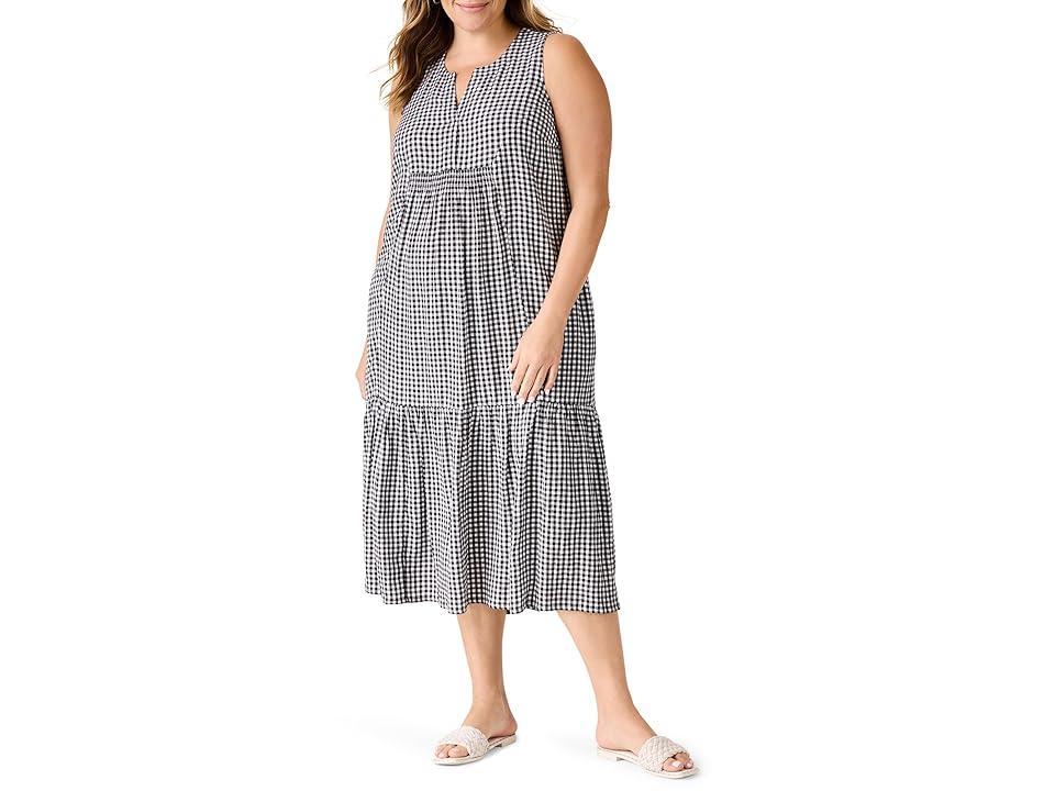 NIC+ZOE Plus Size Drapey Gingham Dress Multi) Women's Dress Product Image