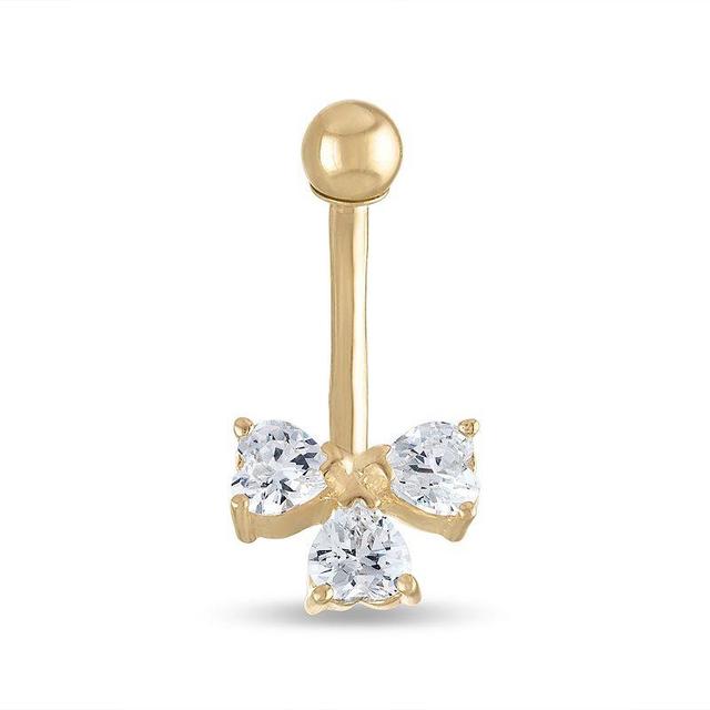 Amella Jewels 14k Gold Cubic Zirconia Belly Ring, Womens, Yellow Product Image