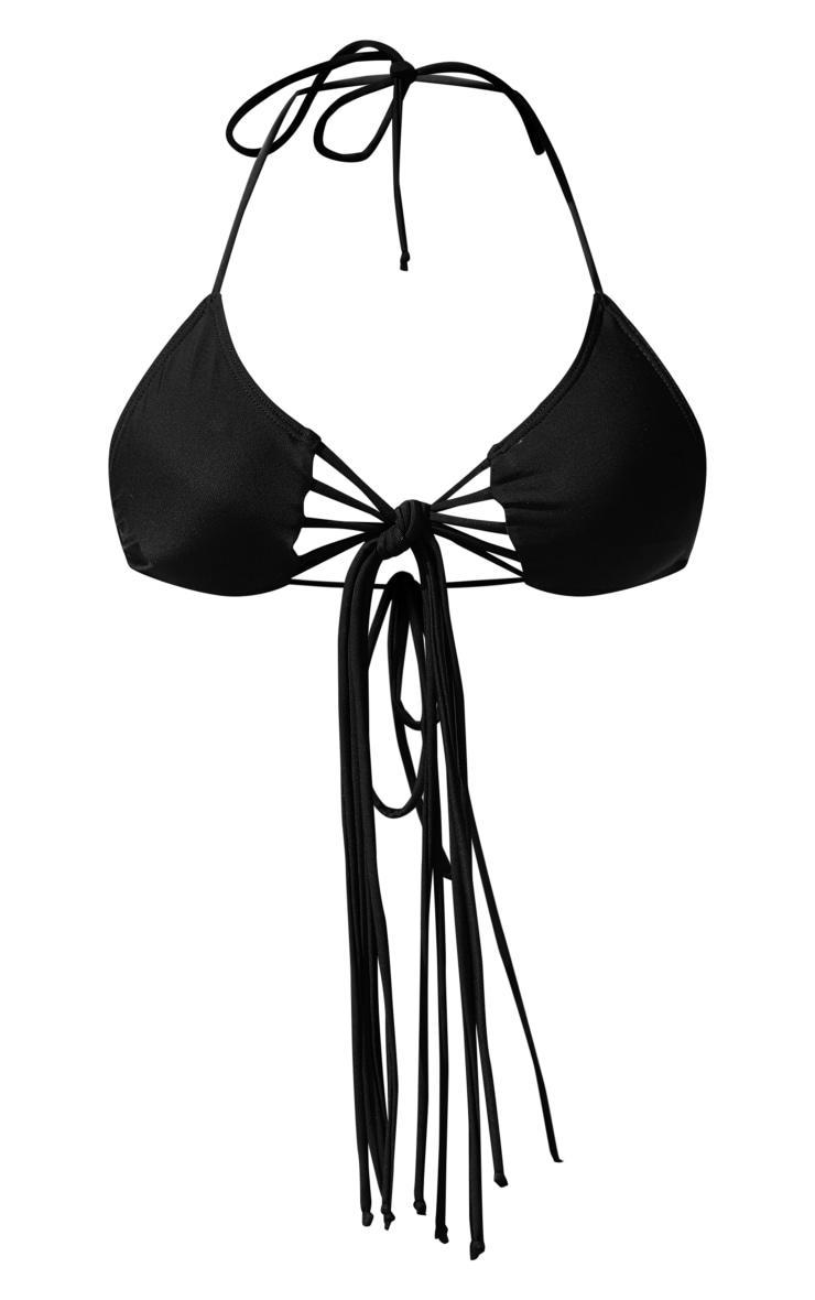 Black Tassel Knot Bikini Top Product Image