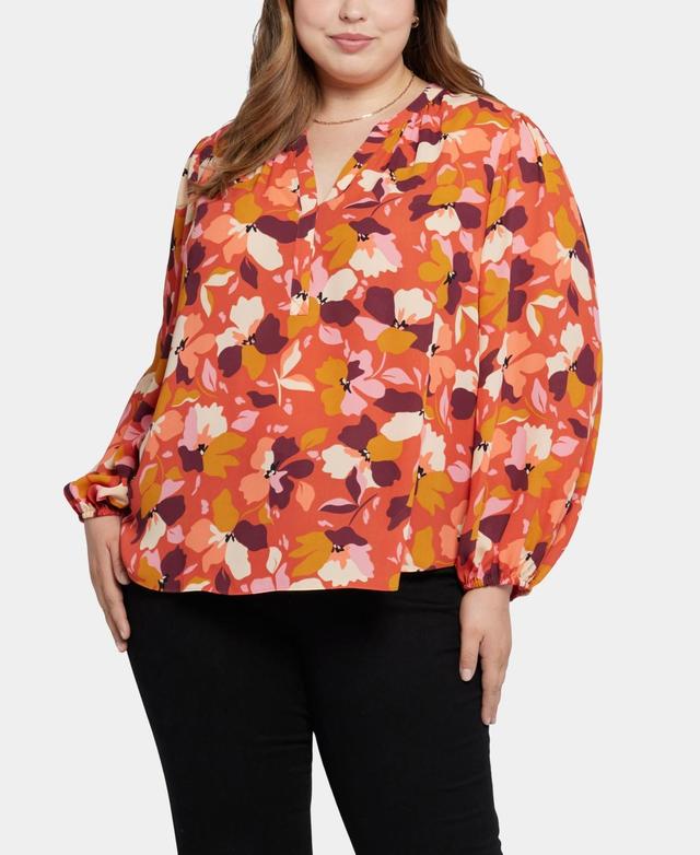 NYDJ Floral Split Neck Top Product Image