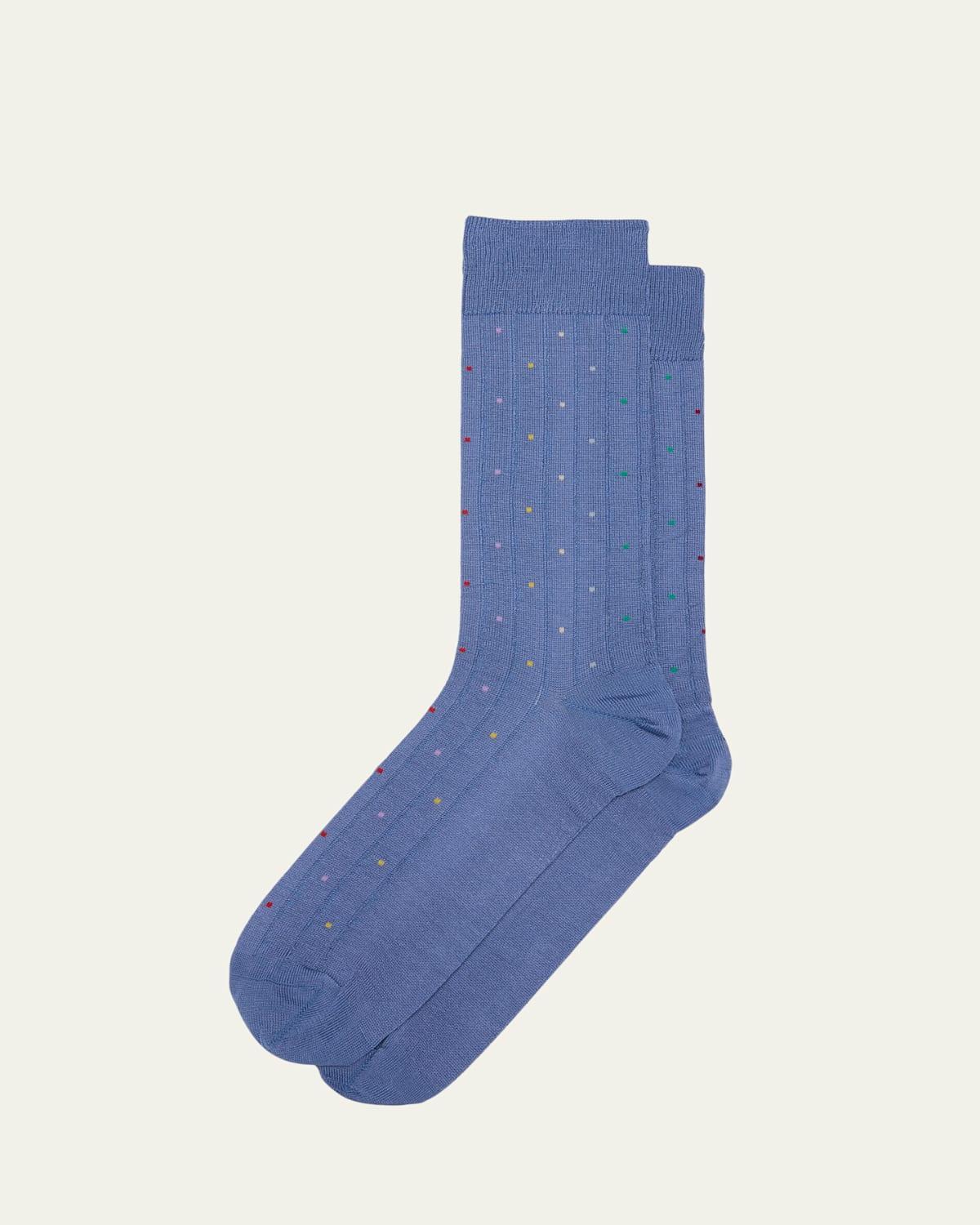 Mens Signature Dot Print Crew Socks Product Image