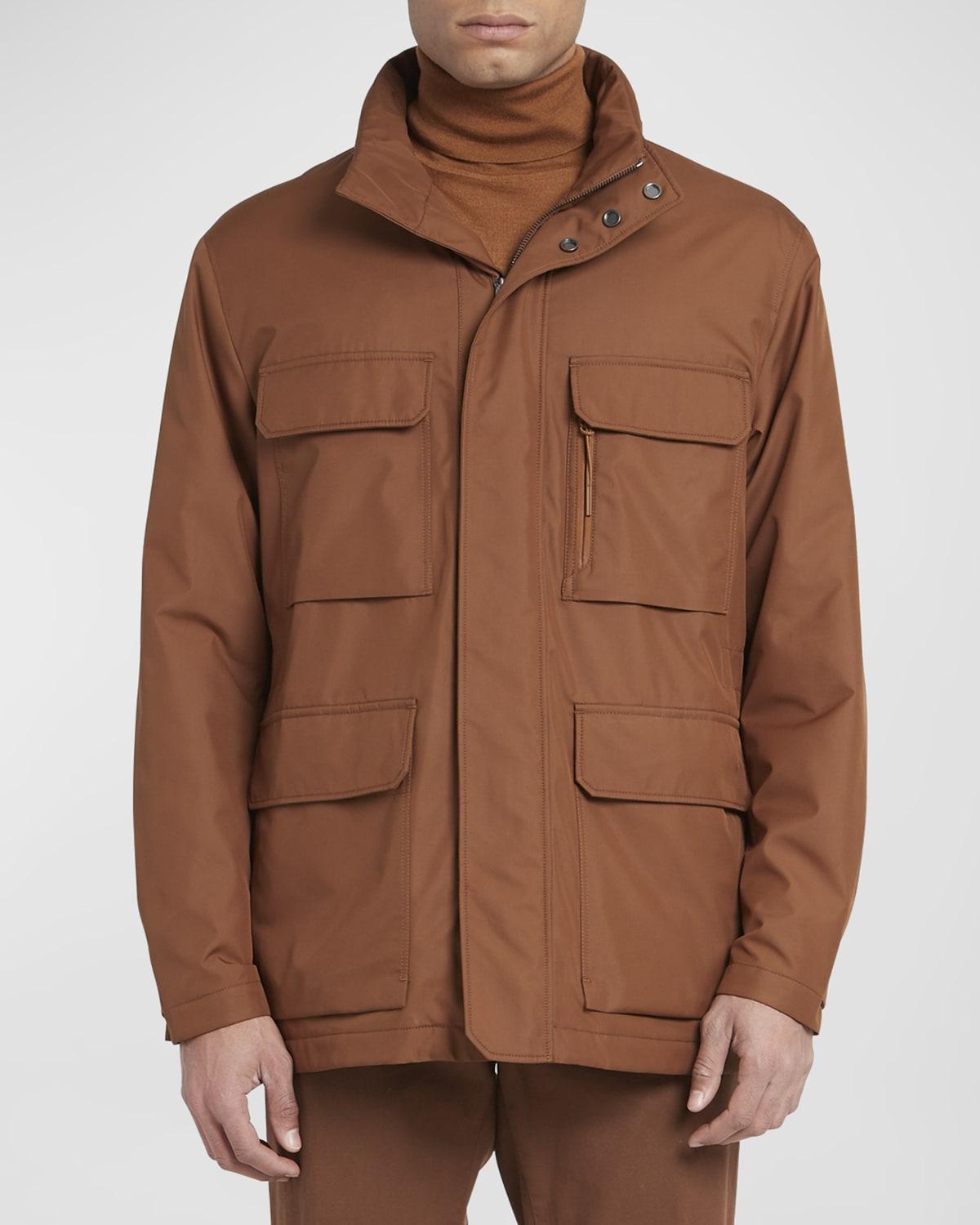 Mens Concealed Zip Field Jacket Product Image