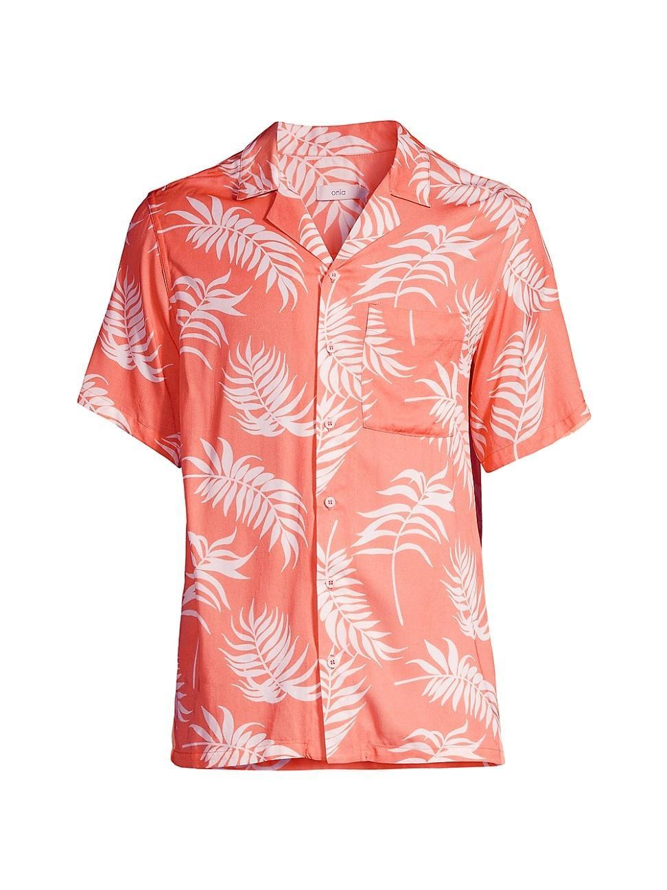 Mens Convertible Palm Branch Camp Shirt Product Image