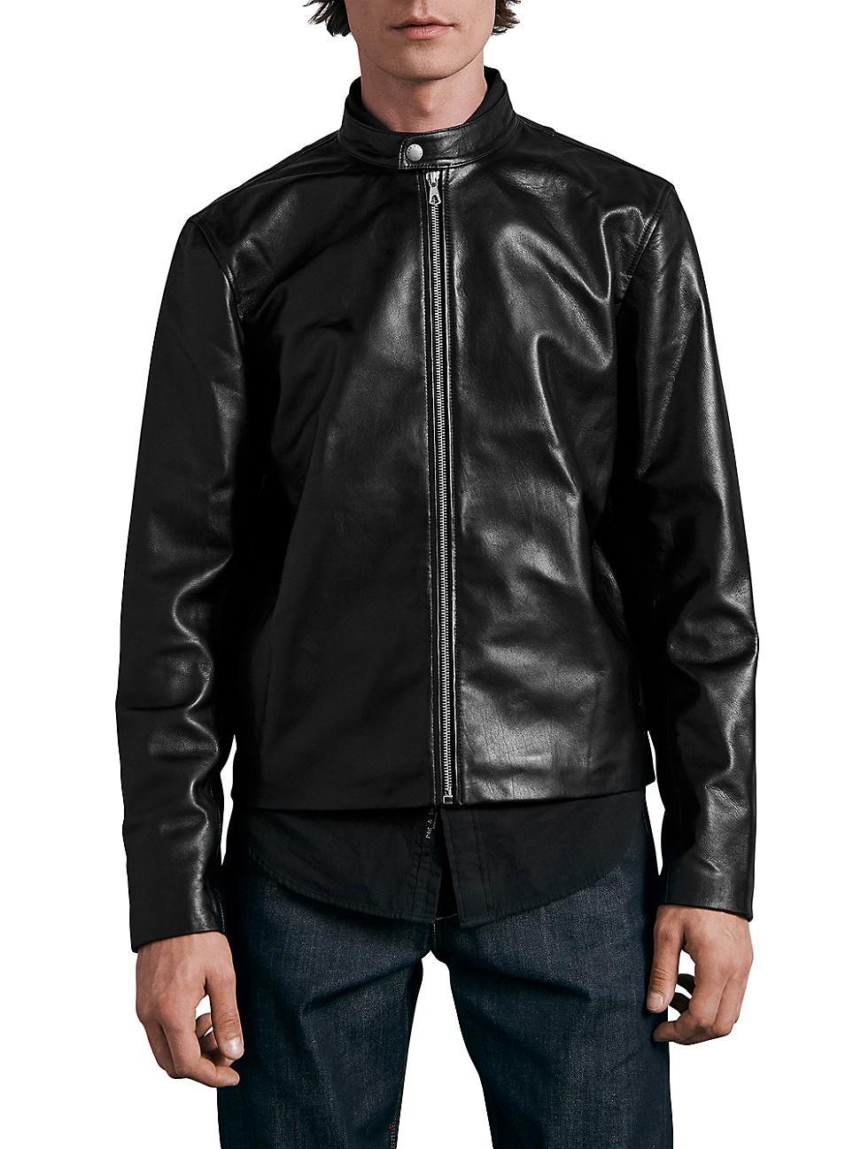 Mens ICONS Archive Cafe Racer Leather Jacket Product Image