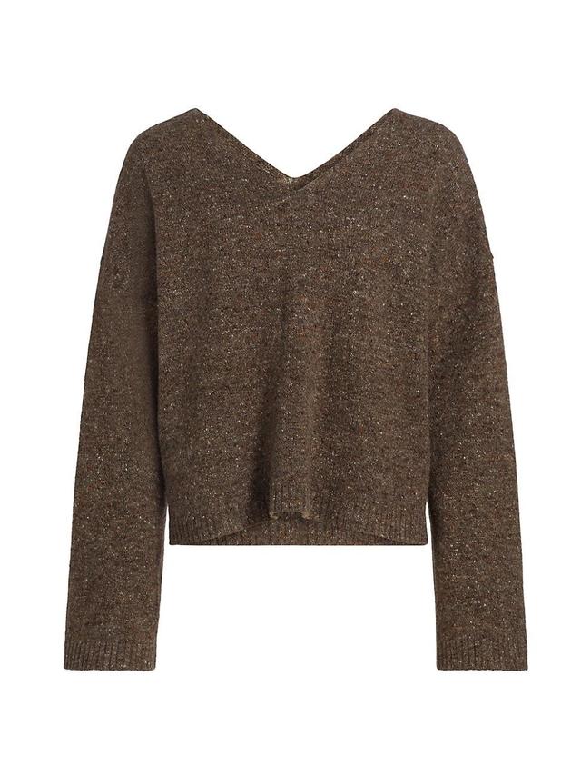 Womens Wool-Cashmere V-Neck Sweater Product Image