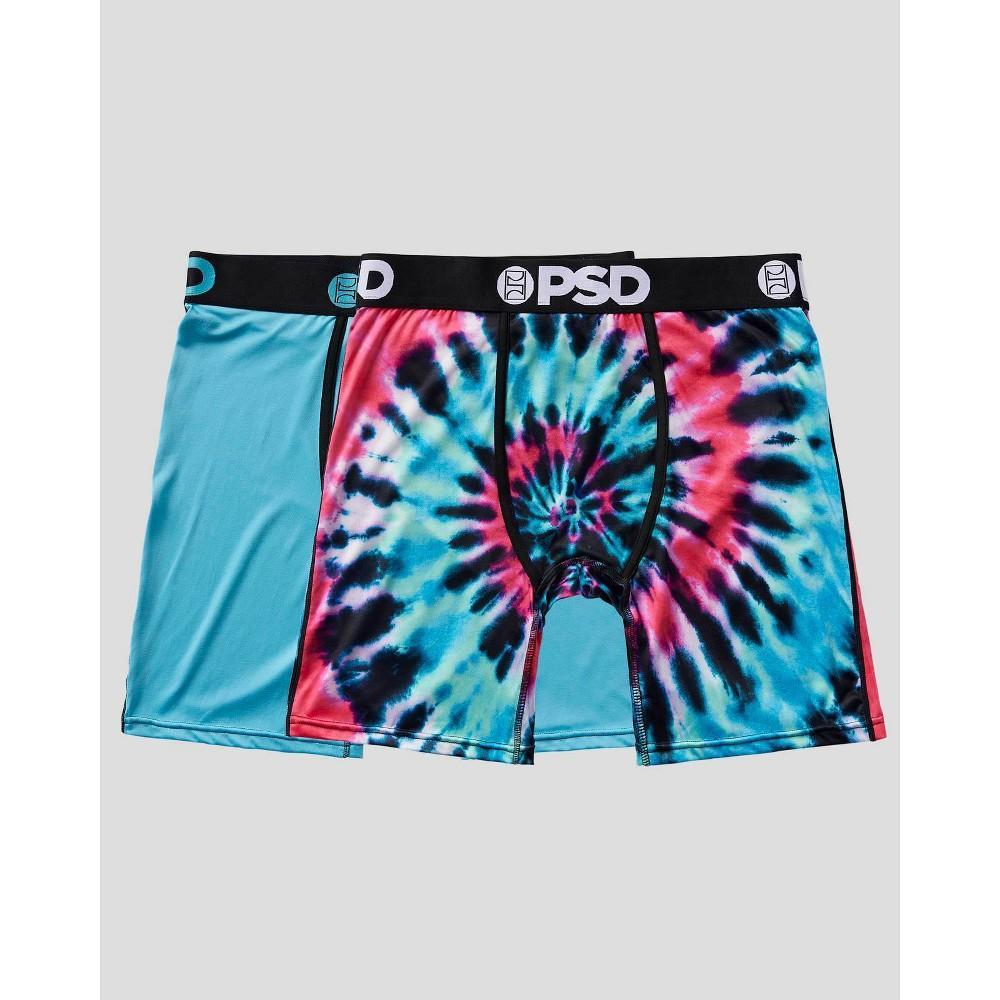 PSD Mens Tie-Dye Boxer Briefs 2pk Navy Blue/Light Aqua Blue Product Image