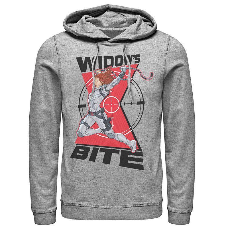 Mens Marvel Black Widow Animated Action Pose Hoodie Athletic Grey Product Image