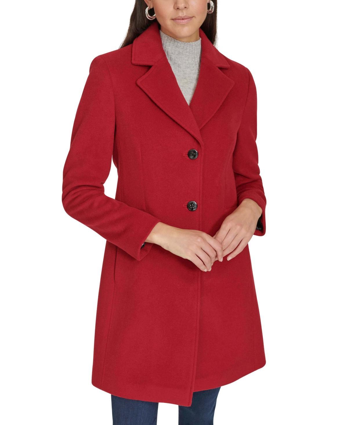 Calvin Klein Womens Single-Breasted Wool Blend Coat Product Image