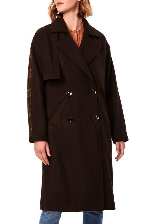 Bernardo Double Breasted Mixed Media Wool Blend Coat Product Image