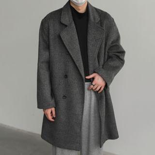 Double Breasted Plain Coat Product Image