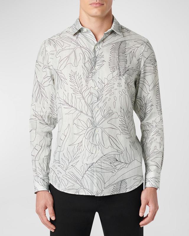 Bugatchi Axel Shaped Fit Woven Linen Button-Up Shirt Product Image