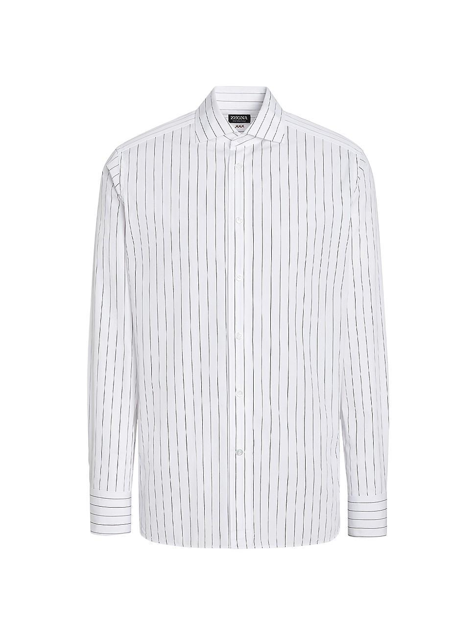 Mens Macro-Striped Centoventimila Cotton Shirt Product Image