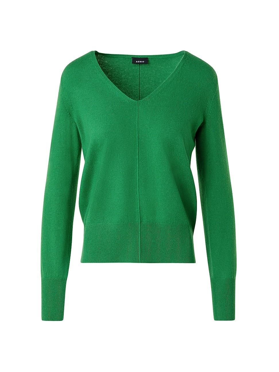 Womens Cashmere V-Neck Sweater Product Image