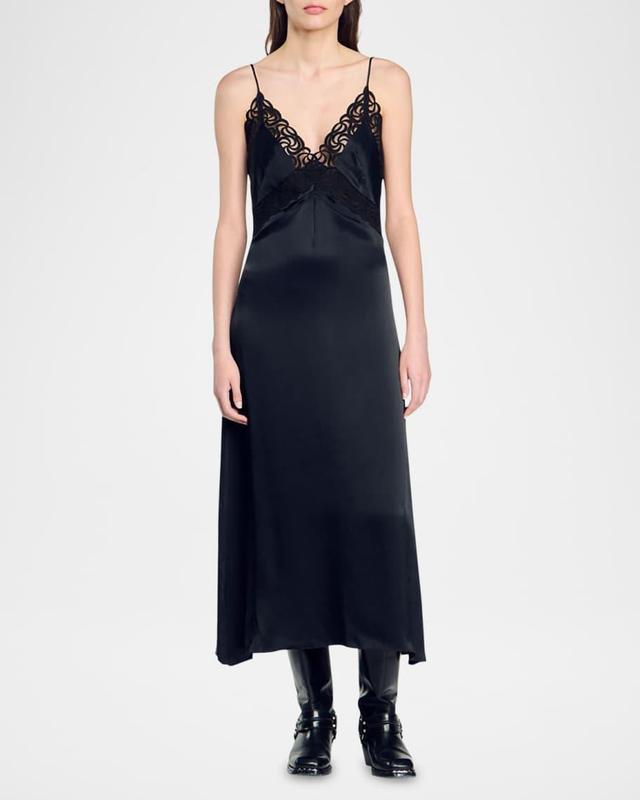 Malvina Lace-Trim Maxi Slip Dress Product Image