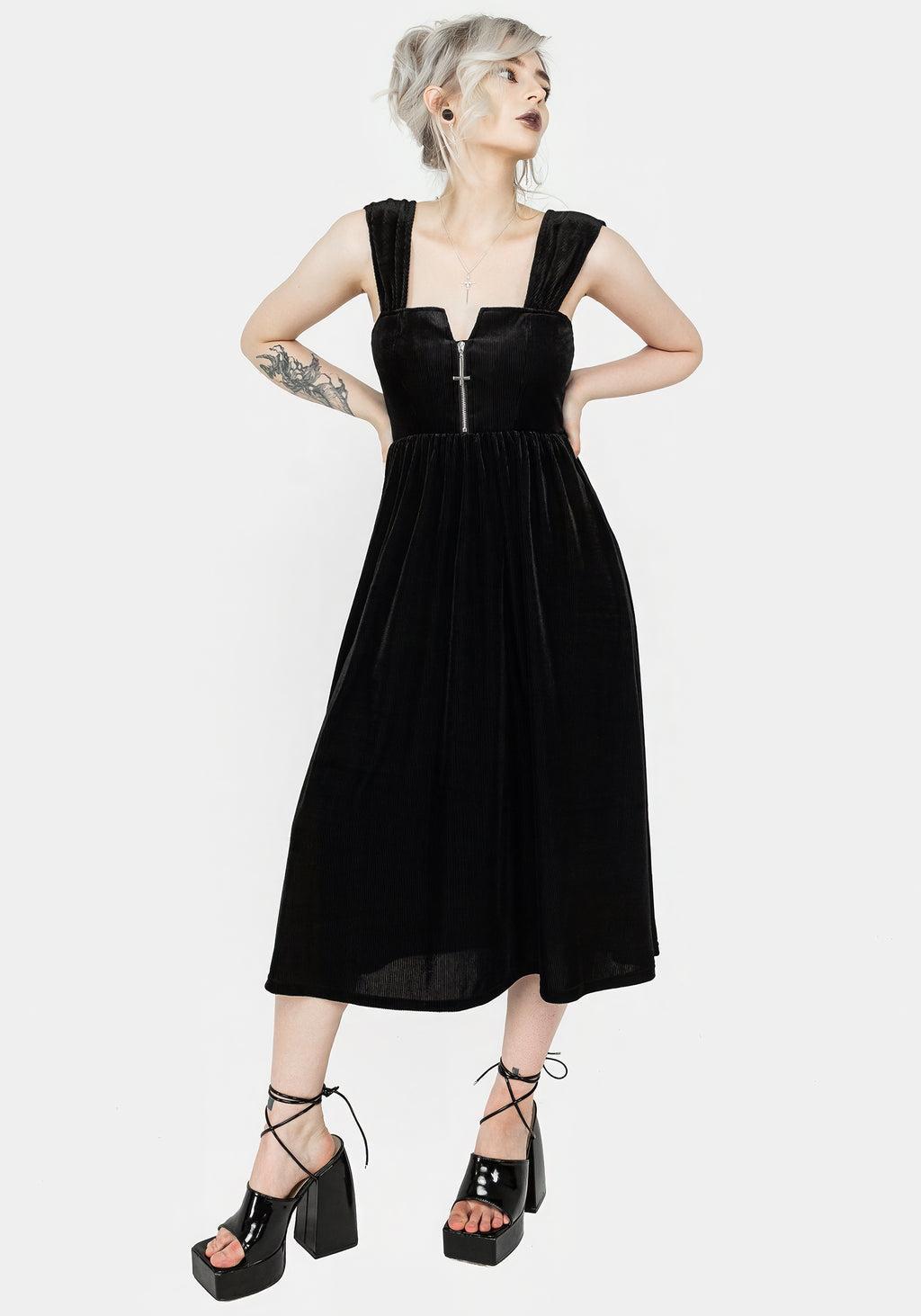 Heartless Zip Front Midi Dress Product Image