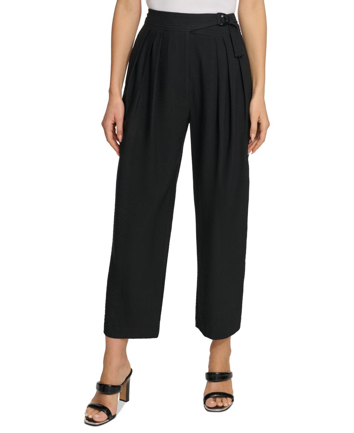 Women's Belted Pleated Pants Product Image