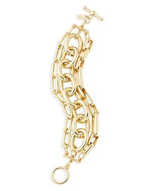 Womens 18K Gold-Plated Chain-Link Bracelet Product Image