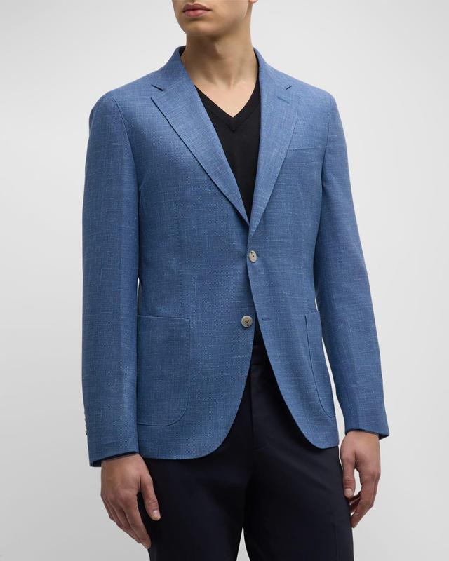 Mens Wool-Silk Nailhead Two-Button Sport Coat Product Image