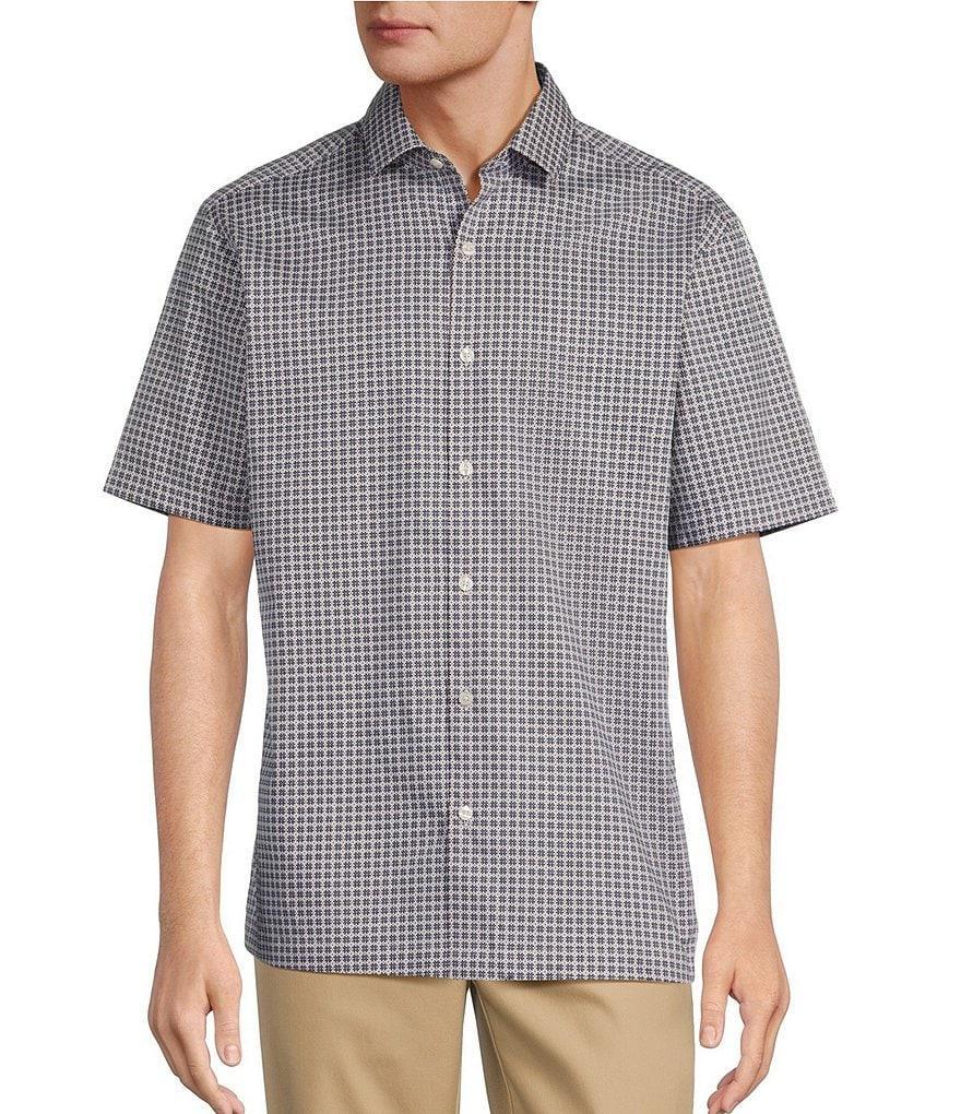 Hart Schaffner Marx The Botanic Collection Short Sleeve Spread Collar Comfort Stretch Floral Sport Shirt Product Image