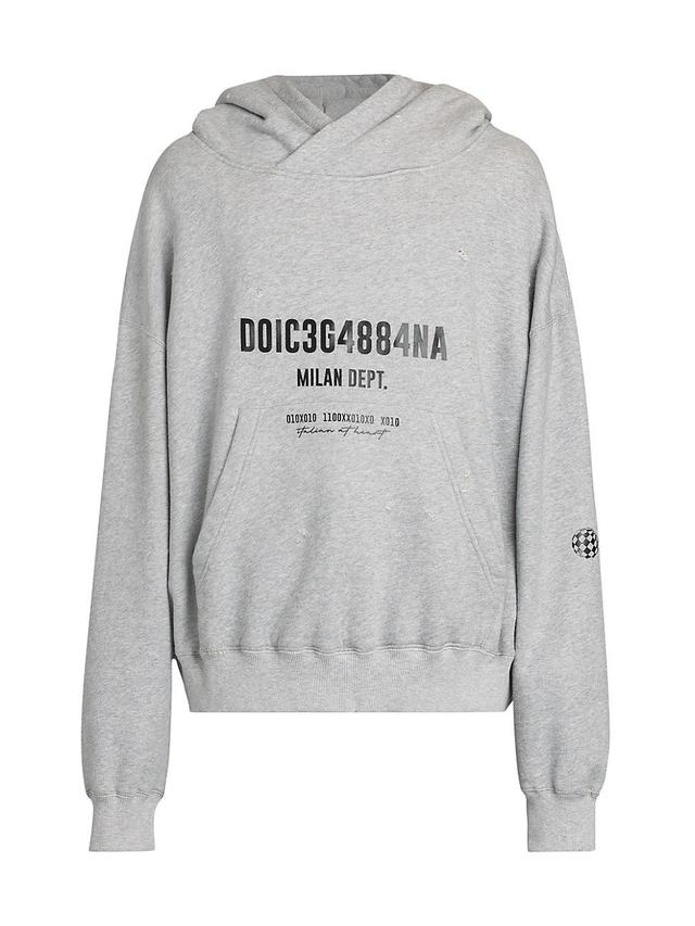 Mens Oversized Distressed Logo Hoodie Product Image