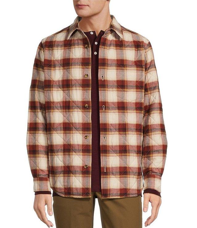 Roundtree & Yorke Long Sleeve Quilted Medium Plaid Shirt Jacket Product Image