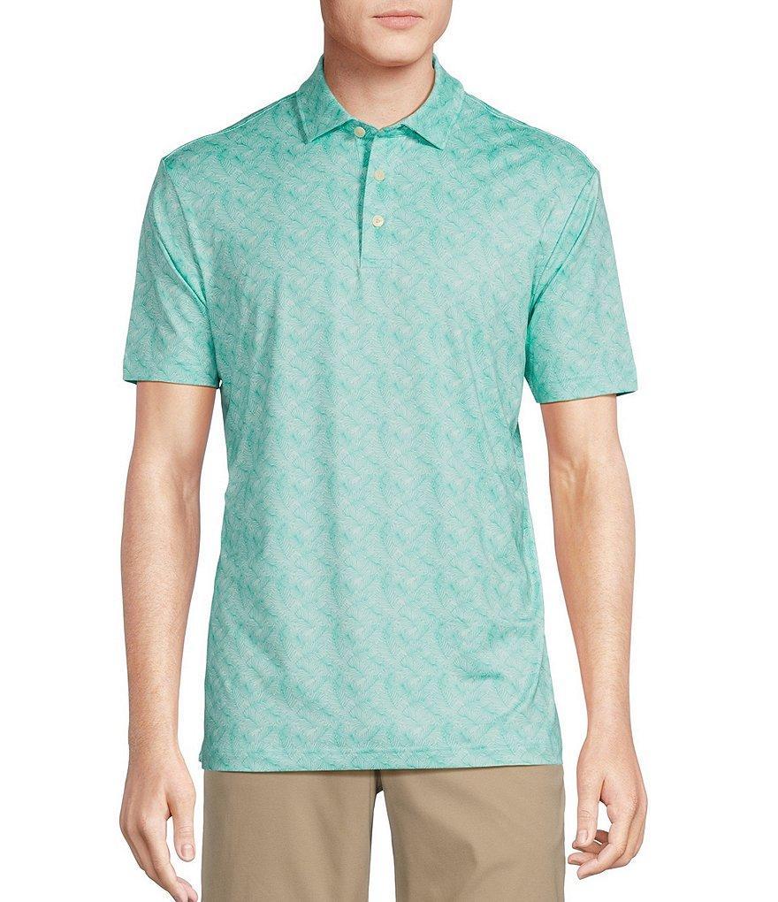 Cremieux Blue Label Performance Stretch Palm Print Short Sleeve Polo Shirt Product Image