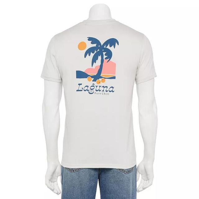 Mens Laguna Orange Palm Graphic Tee Digi Blue Product Image