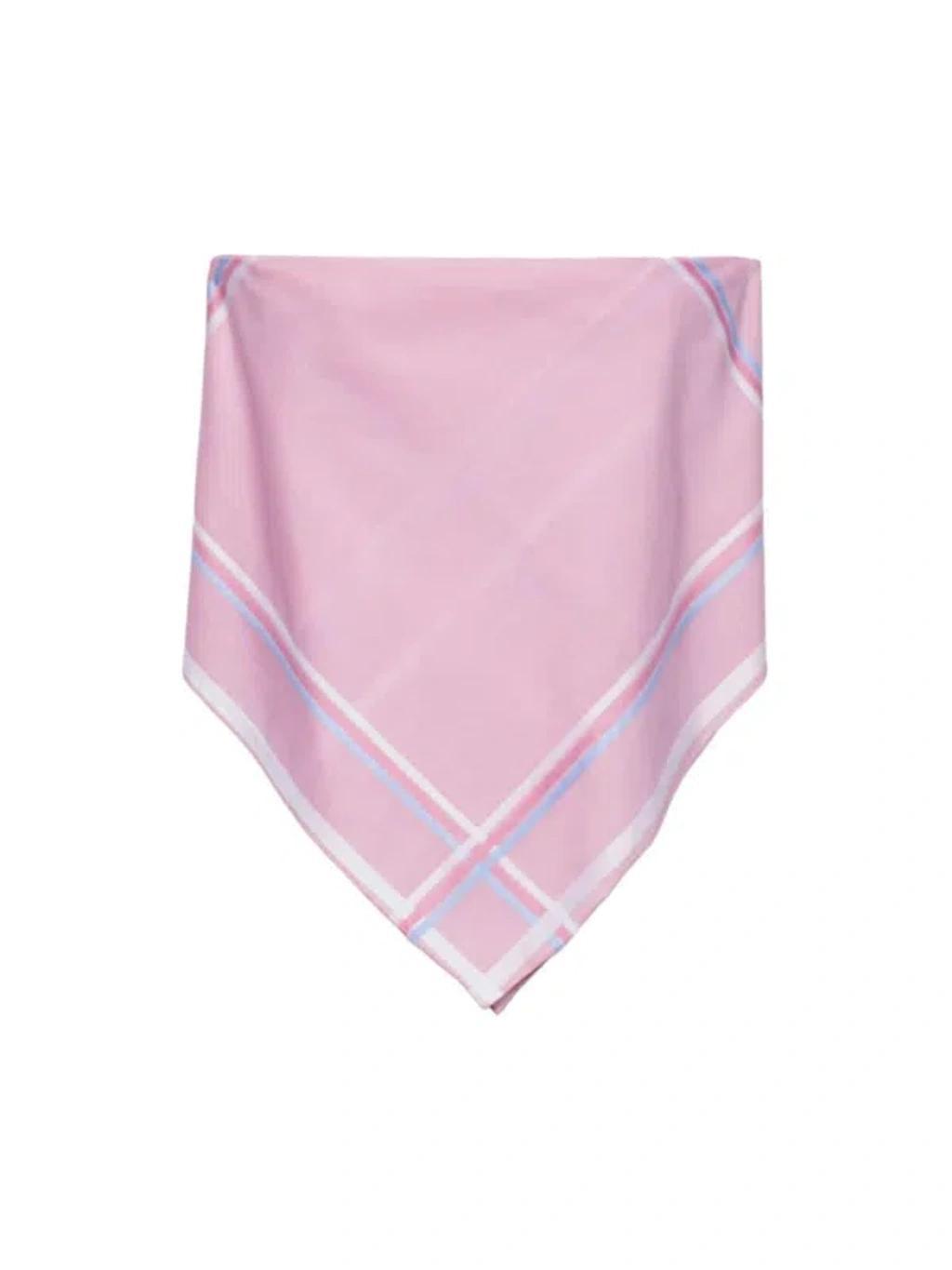 Bandana-top Aus Bedruckter Baumwolle In Pink Product Image