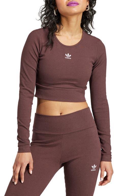 adidas Originals Rib Long Sleeve Crop Top Product Image